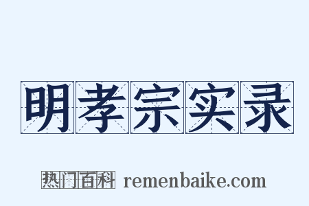 明孝宗实录是什么意思的图片